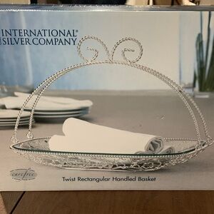International Silver Company Rectangular Handled Basket